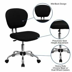 Brand new 🥰 Task Chairs Flash Furniture Mid Back Mesh Task Chair With Chrome Base, Black ⌛ -Office Chairs Online store unnamed file 4077