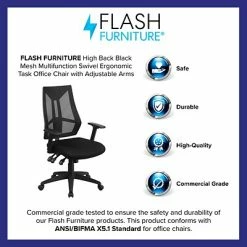Budget 😉 Task Chairs Flash Furniture High-Back Mesh Swivel Task Chair With Triple Paddle Control, Black (HL0017) 😉 -Office Chairs Online store unnamed file 4105