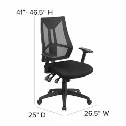 Budget 😉 Task Chairs Flash Furniture High-Back Mesh Swivel Task Chair With Triple Paddle Control, Black (HL0017) 😉 -Office Chairs Online store unnamed file 4107
