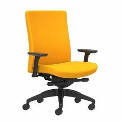 New ⭐ Union & Scale Task Chairs Union & Scale Workplace2.0™ Task Chair Upholstered 2D, Adjustable Arms, Goldenrod Fabric, Synchro Tilt Seat Slide (54174) 👏