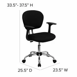 Best Sale 🌟 Task Chairs Flash Furniture Mid Back Mesh Task Chair With Arms And Chrome Base, Black 🔥 -Office Chairs Online store unnamed file 4215