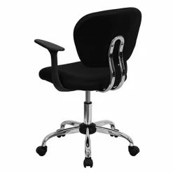 Best Sale 🌟 Task Chairs Flash Furniture Mid Back Mesh Task Chair With Arms And Chrome Base, Black 🔥 -Office Chairs Online store unnamed file 4216