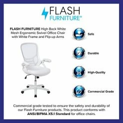 Best Sale 🔥 Office Chairs Flash Furniture Ergonomic Mesh Swivel High Back Office Chair, White (HL00161WHWH) 🔥 -Office Chairs Online store unnamed file 429