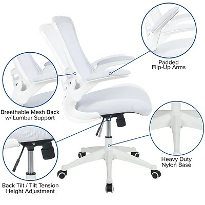 Cheap ๐ฅ Office Chairs Flash Furniture Ergonomic Mesh Swivel Mid-Back Task Office Chair, White (BLX5MWHWH) ๐ 8 Cheap ๐ฅ Office Chairs Flash Furniture Ergonomic Mesh Swivel Mid-Back Task Office Chair, White (BLX5MWHWH) ๐ - Image 6