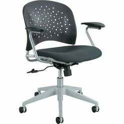Best Pirce 🌟 Safco Task Chairs Rêve Series Task Chair, Round Plastic Back, Polyester Seat, Black Seat/Back 🔔
