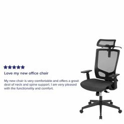 Brand new 🎁 Office Chairs Flash Furniture Ergonomic Mesh Office Chair, Black (H28091KYBK) 🎉 -Office Chairs Online store unnamed file 448