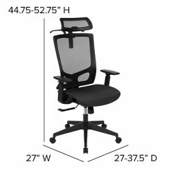 Brand new 🎁 Office Chairs Flash Furniture Ergonomic Mesh Office Chair, Black (H28091KYBK) 🎉 -Office Chairs Online store unnamed file 450