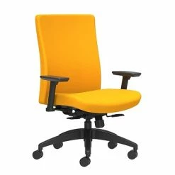 Hot Sale ✔️ Union & Scale Task Chairs Union & Scale Workplace2.0™ Task Chair Upholstered 2D, Adjustable Arms, Goldenrod Fabric, Synchro Tilt (54141) 👏