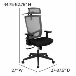 Best deal ✔️ Office Chairs Flash Furniture Ergonomic Mesh Office Chair, Gray/Black (H28091KYGY) 👍 -Office Chairs Online store unnamed file 457