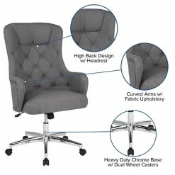 Budget 😍 Office Chairs Flash Furniture Chambord Fabric Swivel Home And Office High Back Chair, Light Gray (BT90557HLGYF) 🎁 -Office Chairs Online store unnamed file 4643
