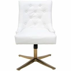 Best reviews of 😍 Executive/Managerial Chairs Hanover Edina Faux Leather Adjustable Gas Lift Tufted Office Chair, White, HOC0016 😉