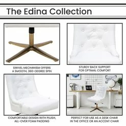 Best reviews of 😍 Executive/Managerial Chairs Hanover Edina Faux Leather Adjustable Gas Lift Tufted Office Chair, White, HOC0016 😉 -Office Chairs Online store unnamed file 4678