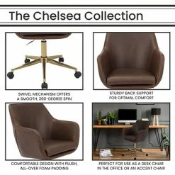 Best reviews of 👏 Executive/Managerial Chairs Hanover Chelsea Faux Leather Swivel Adjustable Gas Lift Tufted Office Chair, Brown, HOC0015 ⌛ -Office Chairs Online store unnamed file 4683