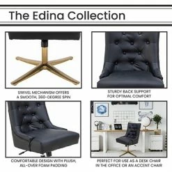 Best Pirce ✔️ Executive/Managerial Chairs Hanover Edina Tufted Faux Leather Adjustable Gas Lift Seating Office Chair, Black, HOC0017 🌟 -Office Chairs Online store unnamed file 4688