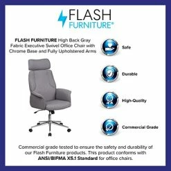 Buy 🎁 Executive/Managerial Chairs Flash Furniture High Back Fabric Executive Swivel Office Chair, Gray (CHCX0944HGY) 🛒 -Office Chairs Online store unnamed file 4693