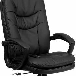 Deals 😀 Executive/Managerial Chairs Flash Furniture Mid-Back Massaging Leather Executive Office Chair With Padded Loop Arms, Black ✔️ -Office Chairs Online store unnamed file 4711