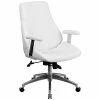 Cheap 😍 Executive/Managerial Chairs Flash Furniture Mid-Back Leather Executive Swivel Office Chair, White (BT90068MWH) 🥰