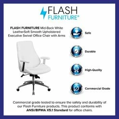 Cheap 😍 Executive/Managerial Chairs Flash Furniture Mid-Back Leather Executive Swivel Office Chair, White (BT90068MWH) 🥰 -Office Chairs Online store unnamed file 4715