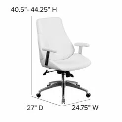 Cheap 😍 Executive/Managerial Chairs Flash Furniture Mid-Back Leather Executive Swivel Office Chair, White (BT90068MWH) 🥰 -Office Chairs Online store unnamed file 4718
