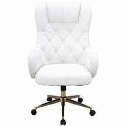 Cheapest 😍 Executive/Managerial Chairs Hanover Savannah Polyester High Back Adjustable Gas Lift Seating Office Chair, White, HOC0019 🛒