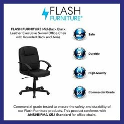 Best Sale 😍 Executive/Managerial Chairs Flash Furniture Mid Back Leather Executive Swivel Office Chair, Black (BT8075BK) 😍 -Office Chairs Online store unnamed file 4728