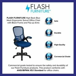 Flash Sale 😀 Office Chairs Flash Furniture Ergonomic Mesh Swivel High Back Office Chair, Blue (HL00161BKBL) 🔥 -Office Chairs Online store unnamed file 473