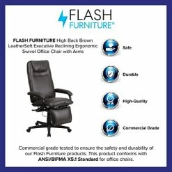 Hot Sale 🌟 Executive/Managerial Chairs Flash Furniture High-Back Ergonomic Leather Executive Office Chair, Brown (BT70172BN) ✨ -Office Chairs Online store unnamed file 4743