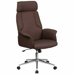 Best deal 😍 Executive/Managerial Chairs Flash Furniture High Back Fabric Executive Swivel Office Chair, Brown (CHCX0944HBN) ❤️
