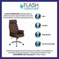 Best deal 😍 Executive/Managerial Chairs Flash Furniture High Back Fabric Executive Swivel Office Chair, Brown (CHCX0944HBN) ❤️ -Office Chairs Online store unnamed file 4752
