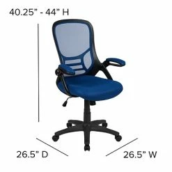 Flash Sale 😀 Office Chairs Flash Furniture Ergonomic Mesh Swivel High Back Office Chair, Blue (HL00161BKBL) 🔥 -Office Chairs Online store unnamed file 476