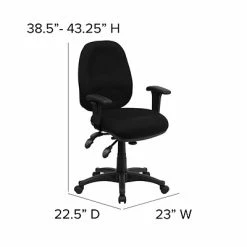 Best reviews of 🧨 Task Chairs Flash Furniture Mid-Back Multi-Functional Fabric Swivel Computer Chairs (BT662BK) ⭐ -Office Chairs Online store unnamed file 4769