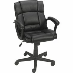 Wholesale 😍 Executive/Managerial Chairs Quill Brand® Montessa II Luxura Faux Leather Computer And Desk Chair, Black (25221-CC) 😀