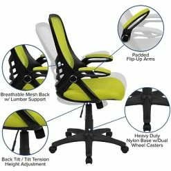 Buy 🧨 Office Chairs Flash Furniture Ergonomic Mesh Swivel High Back Office Chair, Green (HL00161BKGN) 🧨 -Office Chairs Online store unnamed file 484