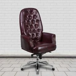 Budget ✨ Executive/Managerial Chairs Flash Furniture Leather High Back Traditional Tufted Multifunction Executive Chair, Burgundy (BT90269HBY) ✔️ -Office Chairs Online store unnamed file 4848