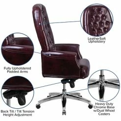 Budget ✨ Executive/Managerial Chairs Flash Furniture Leather High Back Traditional Tufted Multifunction Executive Chair, Burgundy (BT90269HBY) ✔️ -Office Chairs Online store unnamed file 4852