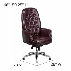 Budget ✨ Executive/Managerial Chairs Flash Furniture Leather High Back Traditional Tufted Multifunction Executive Chair, Burgundy (BT90269HBY) ✔️ -Office Chairs Online store unnamed file 4853