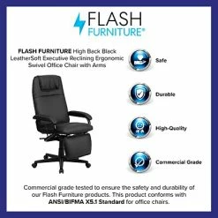 Cheap 🔔 Executive/Managerial Chairs Flash Furniture High-Back LeatherSoft Executive Chair, Fixed Arms, Black (BT70172BK) 😀 -Office Chairs Online store unnamed file 4866