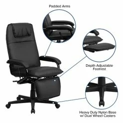 Cheap 🔔 Executive/Managerial Chairs Flash Furniture High-Back LeatherSoft Executive Chair, Fixed Arms, Black (BT70172BK) 😀 -Office Chairs Online store unnamed file 4869