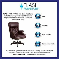Promo ⌛ Executive/Managerial Chairs Flash Furniture Leathersoft Traditional Executive Chair, Burgundy (CIJ600BY) 🌟 -Office Chairs Online store unnamed file 4875