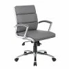 Budget 😍 Executive/Managerial Chairs BOSS® Caresoft Plus Executive Series Mid Back Executive Chair With Metal Chrome Finish, Grey (B9476-GY) 😀 -Office Chairs Online store unnamed file 4880