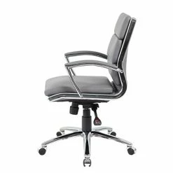 Budget 😍 Executive/Managerial Chairs BOSS® Caresoft Plus Executive Series Mid Back Executive Chair With Metal Chrome Finish, Grey (B9476-GY) 😀 -Office Chairs Online store unnamed file 4881