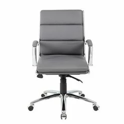 Budget 😍 Executive/Managerial Chairs BOSS® Caresoft Plus Executive Series Mid Back Executive Chair With Metal Chrome Finish, Grey (B9476-GY) 😀 -Office Chairs Online store unnamed file 4883