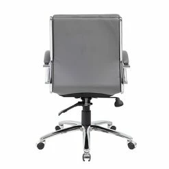Budget 😍 Executive/Managerial Chairs BOSS® Caresoft Plus Executive Series Mid Back Executive Chair With Metal Chrome Finish, Grey (B9476-GY) 😀 -Office Chairs Online store unnamed file 4885