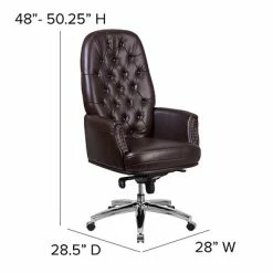 Coupon 🛒 Flash Furniture Executive/Managerial Chairs High Back Traditional Tufted Leather Multifunction Executive Swivel Chair With Arms (BT90269HBN) ⌛ -Office Chairs Online store unnamed file 4892