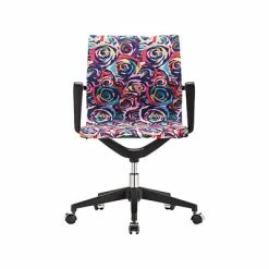 Best reviews of 🎁 Office Chairs The Raynor Group Elizabeth Sutton Wynwood Fabric Swivel Task Chair, Multi Rose Black Silver (K-ESWY-BLK-ROSE-SIL) 🛒