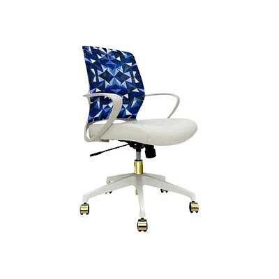 Coupon 🧨 Office Chairs The Raynor Group Elizabeth Sutton Gramercy Fabric Swivel Task Chair, Blue Prism White Gold (K-ESGR-WHT-PRSM-GLD) 💯 4 Coupon 🧨 Office Chairs The Raynor Group Elizabeth Sutton Gramercy Fabric Swivel Task Chair, Blue Prism White Gold (K-ESGR-WHT-PRSM-GLD) 💯 - Image 2