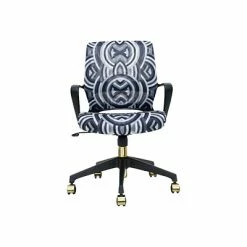 Discount 💯 Office Chairs The Raynor Group Elizabeth Sutton Gramercy Fabric Swivel Task Chair, Black Grayscale Echo Gold (K-ESGR-BLK-ECHO-GLD) 🛒