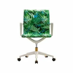 Best Pirce 🛒 Office Chairs The Raynor Group Elizabeth Sutton Wynwood Fabric Swivel Task Chair, Pura Vida White Gold (K-ESWY-WHT-VIDA-GLD) 🧨