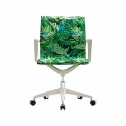 Promo ✨ Office Chairs The Raynor Group Elizabeth Sutton Wynwood Fabric Swivel Task Chair, Pura Vida White Silver (K-ESWY-WHT-VIDA-SIL) ✔️