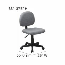 Hot Sale 🎁 Flash Furniture 31" - 37 1/2" Fabric Ergonomic Task Chairs (BT660GY) 😀 -Office Chairs Online store unnamed file 5009